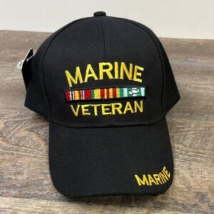 🇺🇸 Marine Veteran Embroidered Baseball Cap NWT!
